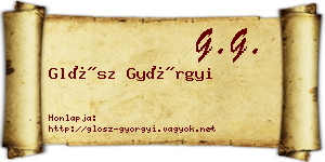 Glósz Györgyi névjegykártya